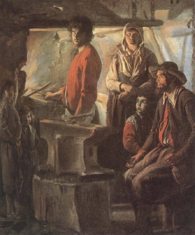Antoine Le Nain Blacksmith at his forge china oil painting image